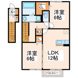 クリュティエＡ・Bの物件間取画像